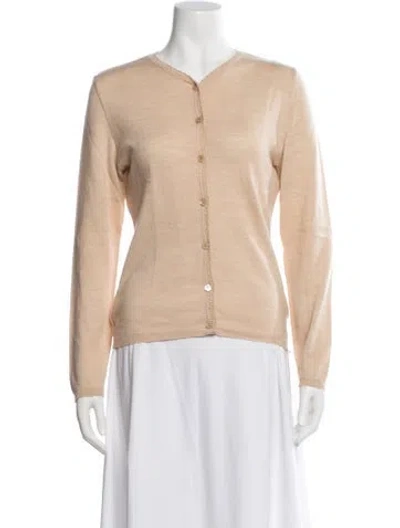 Pre-owned Luca Luca Virgin Wool V-neck Sweater In Neutral