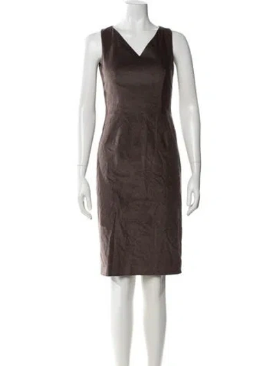 Pre-owned Luca Luca V-neck Mini Dress In Brown