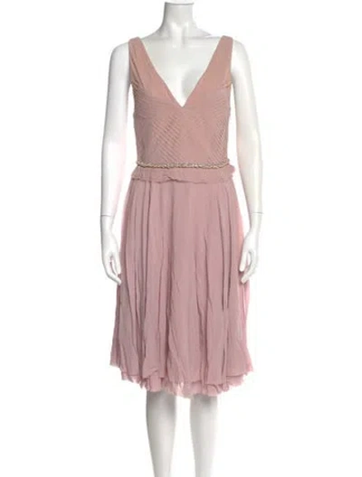 Pre-owned Luca Luca Wool Midi Length Dress In Pink