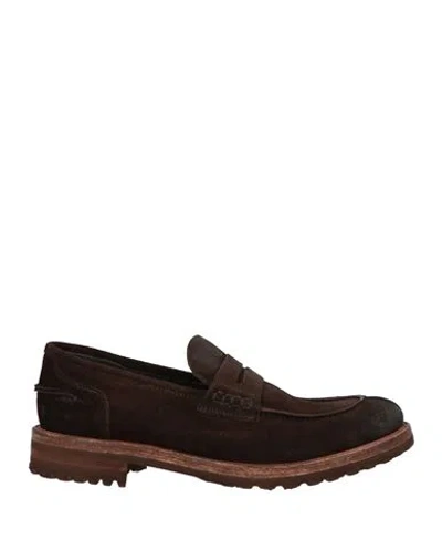Luca Rossi Man Loafers Dark Brown Size 8 Leather