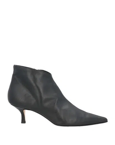 Luca Valentini Woman Ankle Boots Black Size 10 Soft Leather