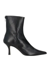 Luca Valentini Woman Ankle Boots Black Size 8 Leather In Black