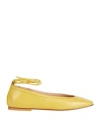 Luca Valentini Woman Ballet Flats Mustard Size 9 Soft Leather In Yellow