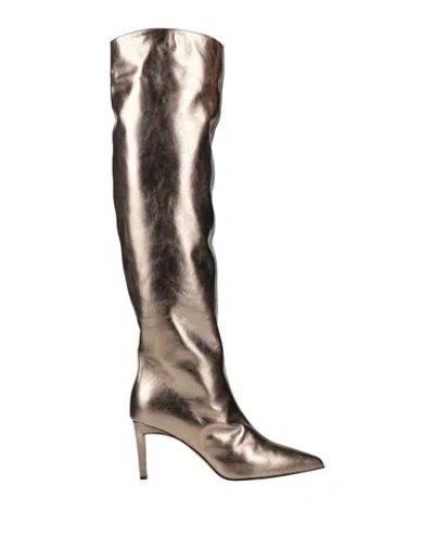 Luca Valentini Woman Boot Gold Size 8 Leather