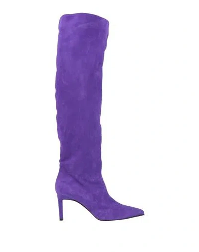 Luca Valentini Woman Boot Purple Size 8 Leather