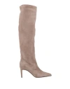 Luca Valentini Woman Boot Taupe Size 7 Leather In Grey