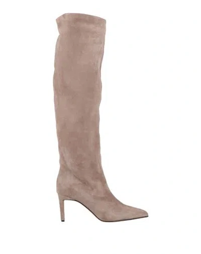 Luca Valentini Woman Boot Taupe Size 7 Leather In Grey