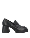 Luca Valentini Woman Loafers Black Size 6 Leather In Black