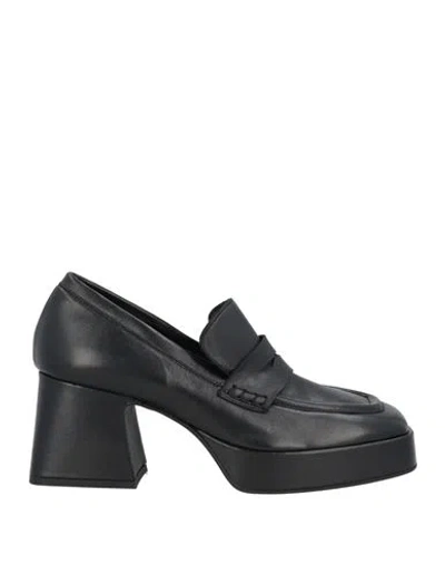 Luca Valentini Woman Loafers Black Size 6 Leather
