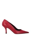 Luca Valentini Woman Pumps Brick Size 8 Leather In Red