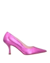 Luca Valentini Woman Pumps Fuchsia Size 5 Soft Leather In Pink