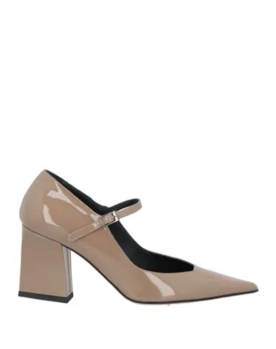 Luca Valentini Woman Pumps Khaki Size 8 Leather In Beige
