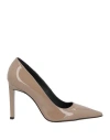 Luca Valentini Woman Pumps Khaki Size 8 Leather In Beige