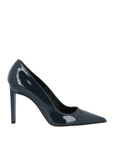 Luca Valentini Woman Pumps Midnight Blue Size 7 Leather