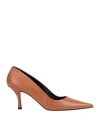 Luca Valentini Woman Pumps Brick Size 8 Leather In Brown
