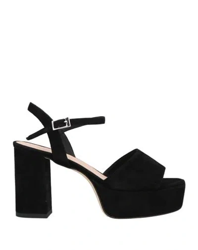 Luca Valentini Woman Sandals Black Size 5 Soft Leather
