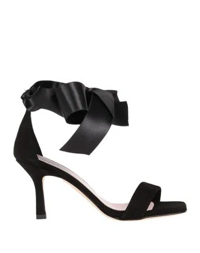 Luca Valentini Woman Sandals Black Size 5 Soft Leather