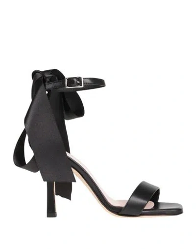 Luca Valentini Woman Sandals Black Size 5 Soft Leather
