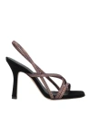 Luca Valentini Woman Sandals Dark Purple Size 5 Soft Leather