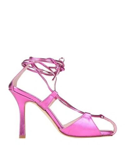 LUCA VALENTINI LUCA VALENTINI WOMAN SANDALS FUCHSIA SIZE 8 LEATHER