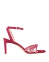 Luca Valentini Woman Sandals Fuchsia Size 8 Leather In Pink