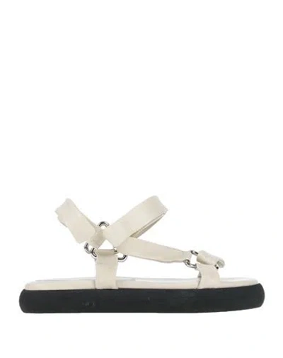 Luca Valentini Woman Sandals Ivory Size 6 Soft Leather In White