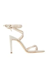 Luca Valentini Woman Sandals Light Grey Size 5 Soft Leather In Grey