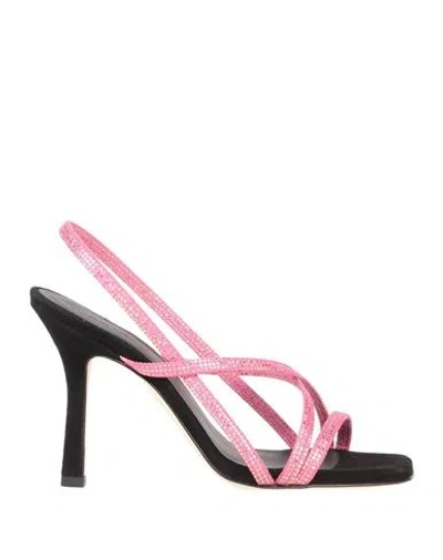 Luca Valentini Woman Sandals Magenta Size 5 Soft Leather