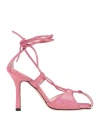 Luca Valentini Woman Sandals Magenta Size 5 Soft Leather In Magenta