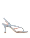 Luca Valentini Woman Toe Strap Sandals Sky Blue Size 5 Soft Leather