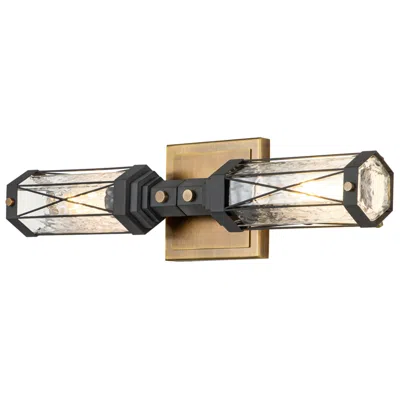 Lucas + Mckearn Abbey 5 1/2"h Weathered Zinc And Brass 2-light Wall Sconce