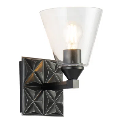 Lucas + Mckearn Alpha 1 Light Wall Sconce With Glass In Matte Black