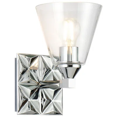 Lucas + Mckearn Alpha 1 Light Wall Sconce With Glass In Polished Chrome