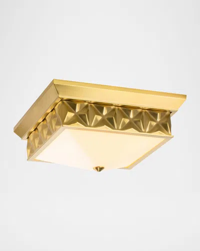 Lucas + Mckearn Alpha 15" 4-light Flush Mount In Aged Brass