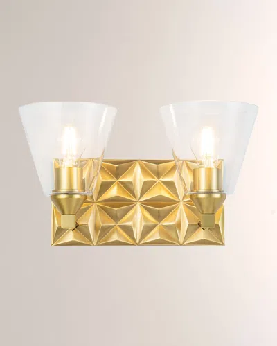 Lucas + Mckearn Alpha 2-light Bath Vanity Light With Glass In Brass