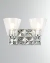 Lucas + Mckearn Alpha 2-light Bath Vanity Light With Glass In Silver