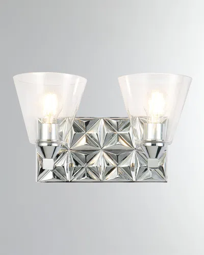 Lucas + Mckearn Alpha 2-light Bath Vanity Light With Glass In Silver