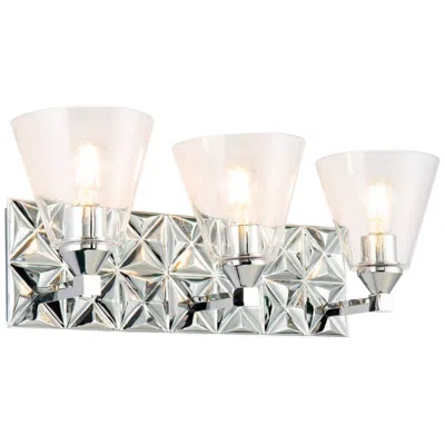 Lucas + Mckearn Lucas Mckearn Alpha 24" Wide 3-light Polished Chrome Bath Light