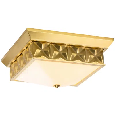 Lucas + Mckearn Alpha 4 Light Flush Mount Aged Brass