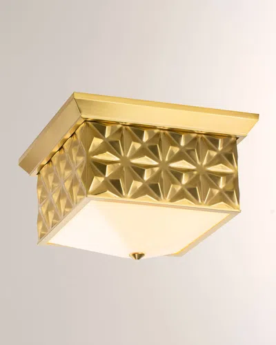 Lucas + Mckearn Alpha Square Flush Mount In Brass