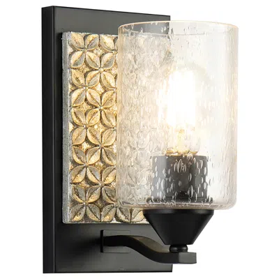 Lucas + Mckearn Arcadia 1 Light Wall Sconce In Matte Black And Silver