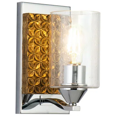 Lucas + Mckearn Arcadia 1 Light Wall Sconce In Polished Chrome And Gold