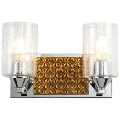 Lucas + Mckearn Arcadia 2 Light Bath Vanity In Polished Chrome And Gold