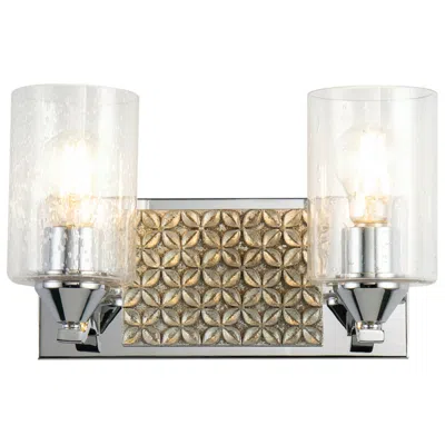 Lucas + Mckearn Arcadia 2 Light Bath Vanity In Polished Chrome And Silver