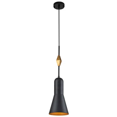 Lucas + Mckearn Bijoux Black Pendant With Geometric Figure