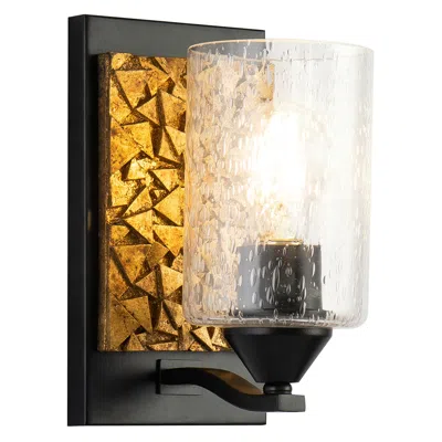 Lucas + Mckearn Bocage 1 Light Wall Sconce In Matte Black And Gold