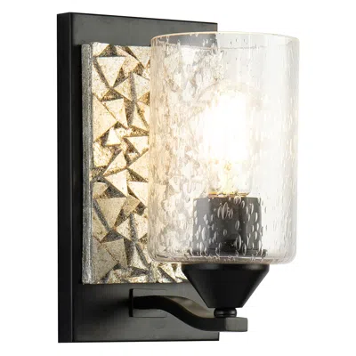 Lucas + Mckearn Bocage 1 Light Wall Sconce In Matte Black And Silver