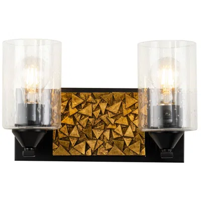 Lucas + Mckearn Bocage 2 Light Bath Bar In Matte Black And Gold