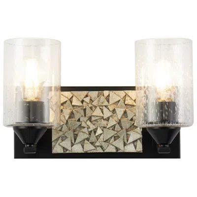 Lucas + Mckearn Bocage 2 Light Bath Bar In Matte Black And Silver