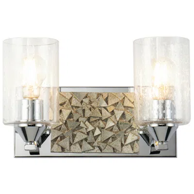 Lucas + Mckearn Bocage 2 Light Bath Bar In Polished Chrome And Silver